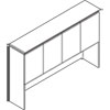 Veneer stack-on storage unit with self-closing doors and matte chrome accents.
