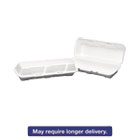 Foam Hinged Hoagie Container, X-large, 13-1/5x4-1/2x3-1/5, White, 100/bg, 2/ct