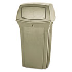 Ranger Fire-safe Container, Square, Structural Foam, 35gal, Beige
