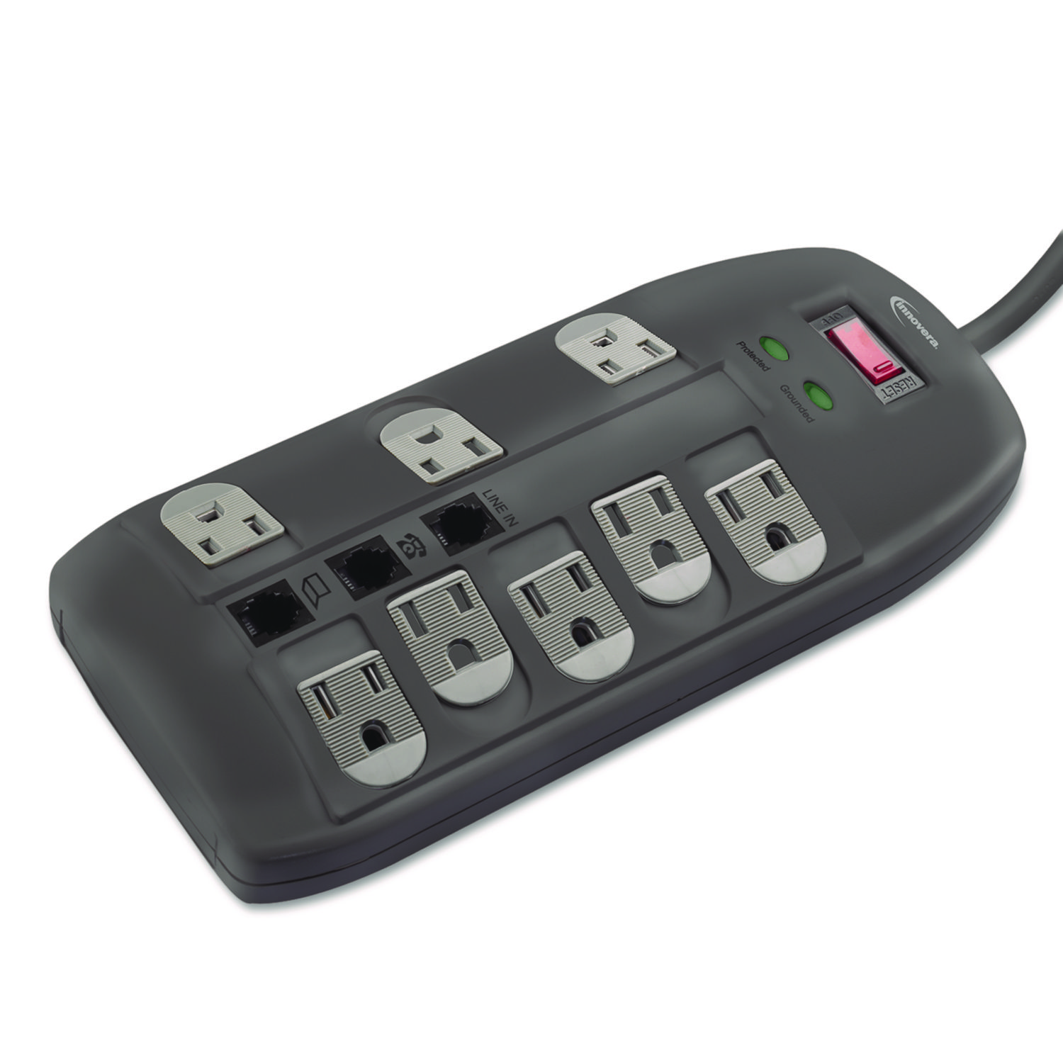 Surge Protector 8 Outlets 6 Ft Cord 2160 Joules Black Technology 