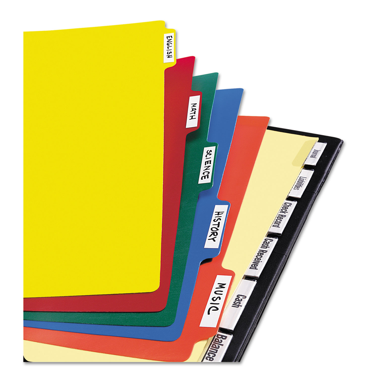 WriteOn Tab Plastic Dividers w/White Labels by Avery® AVE23084