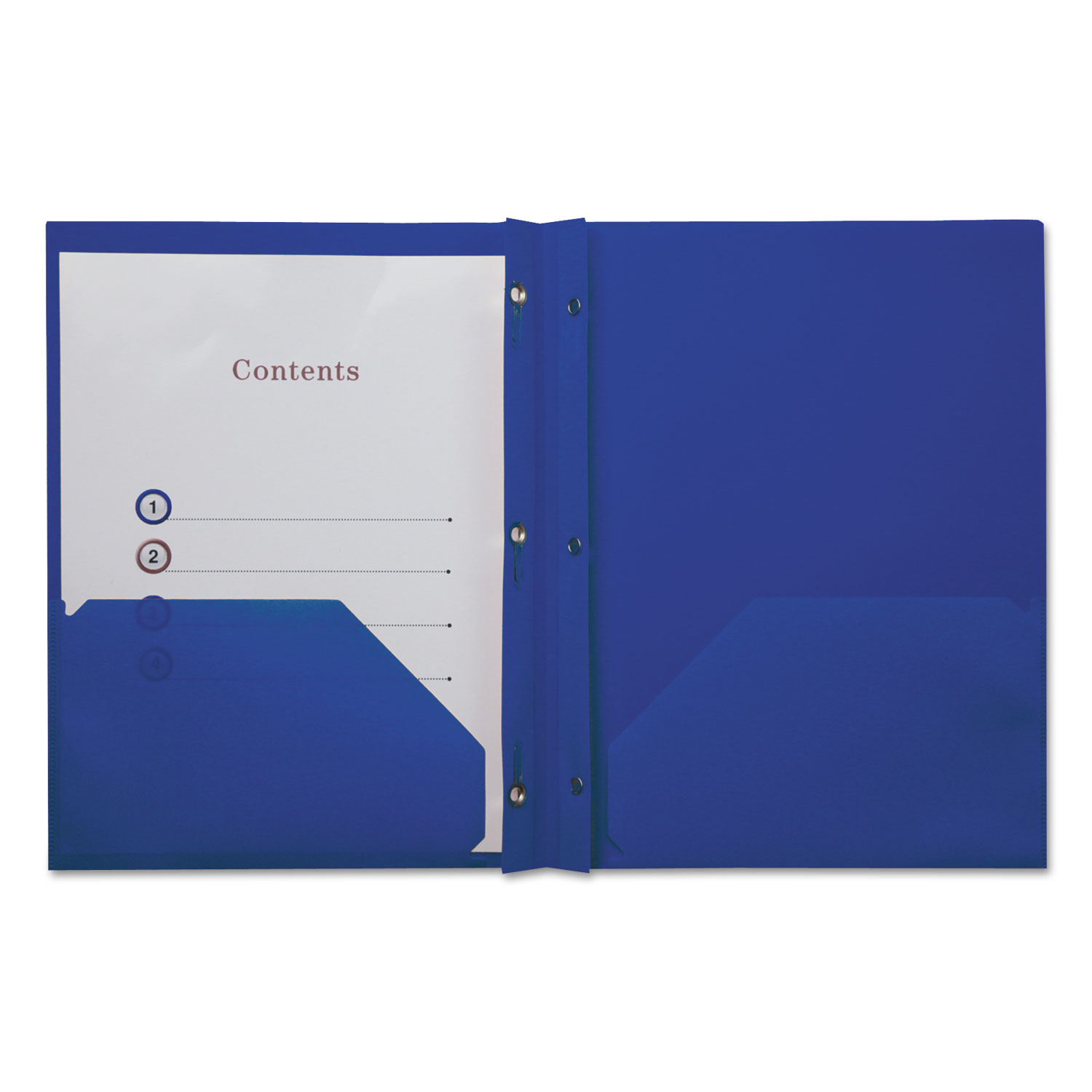 Plastic TwinPocket Report Covers with 3 Fasteners, 100 Sheets,NavyBlue