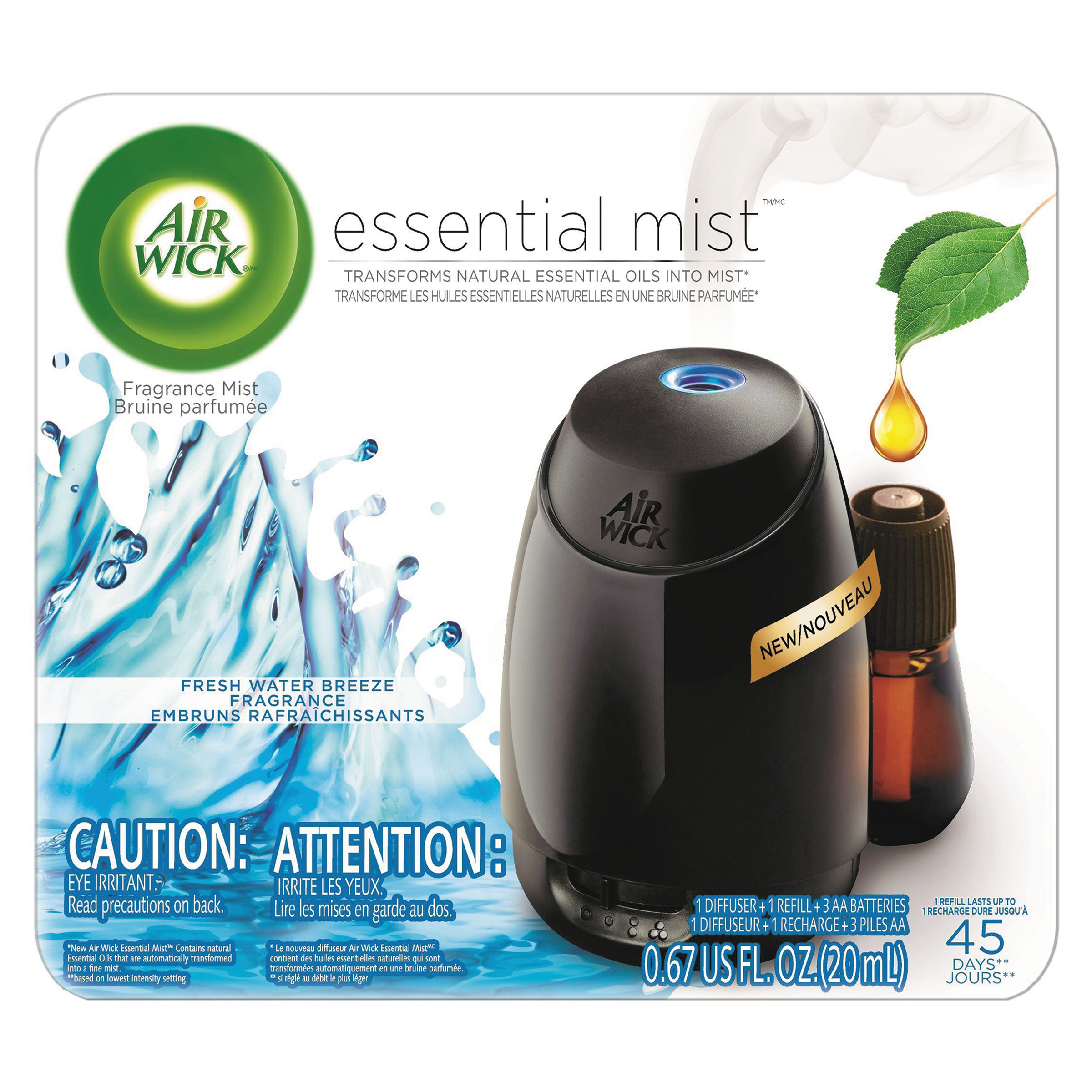 Air Wick Essential Mist Starter Kit, Fresh Breeze, 0.67 oz 98577KT