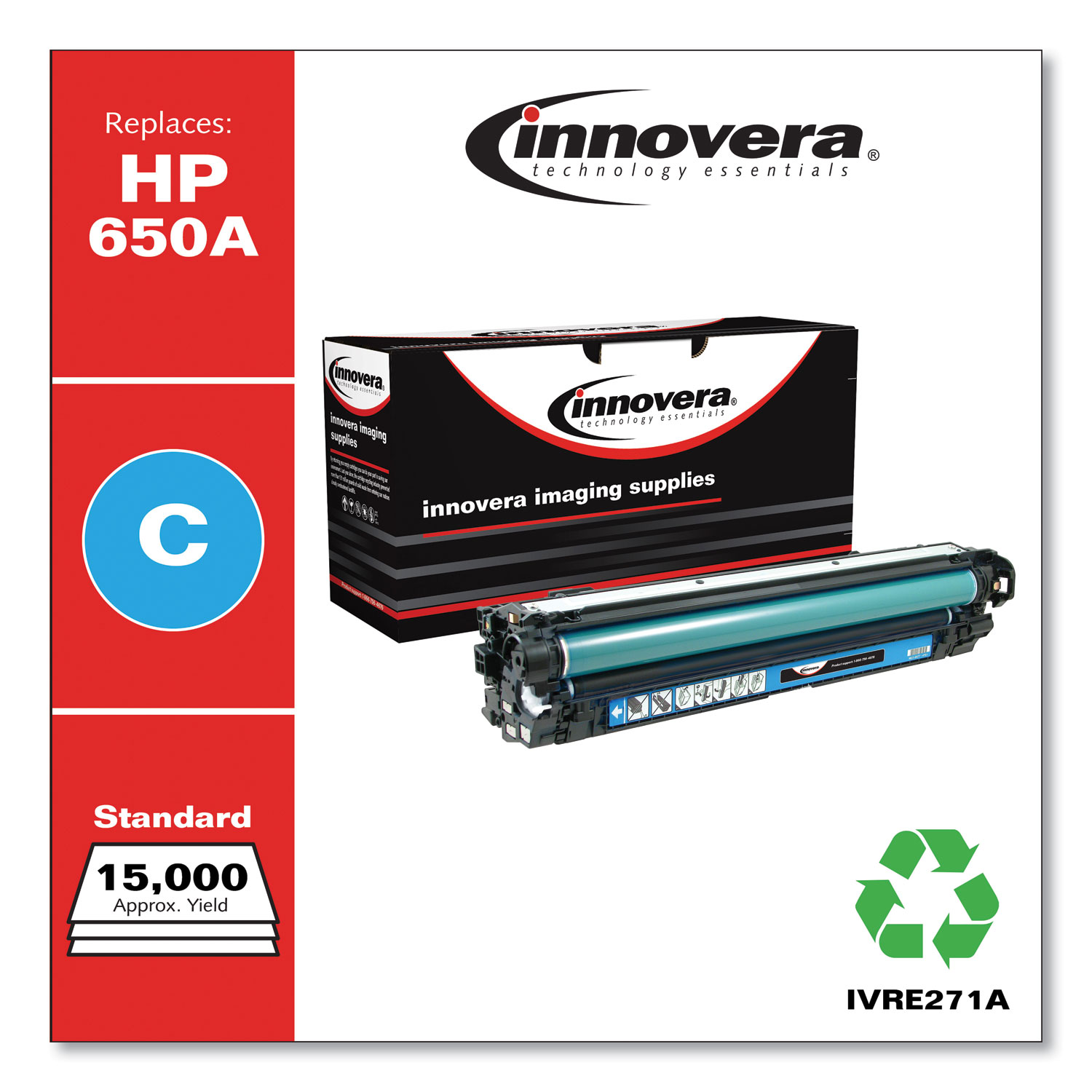 Remanufactured Cyan Toner Cartridge Replacement For HP 650A CE271A