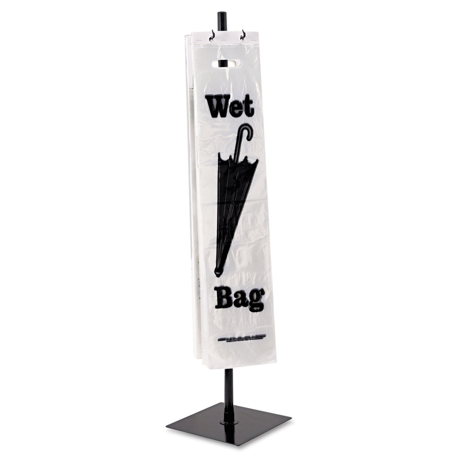 Wet Umbrella Bag Stand, Powder Coated Steel, 10w x 10d x 40h, Black