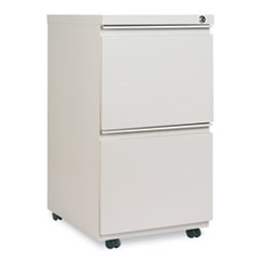 File Pedestal with Full-Length Pull, Left or Right, 2 Legal/Letter-Size File Drawers, Light Gray, 14.96" x 19.29" x 27.75"