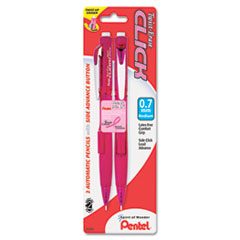 Pink Ribbon Twist-Erase CLICK Mechanical Pencil, 0.7 mm, 2/Pk