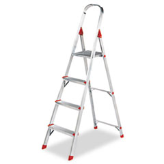#566 Four-Foot Folding Aluminum Euro Platform Ladder, Red