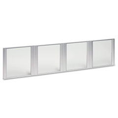 Glass Door Set With Silver Frame For 72" Wide Hutch, 17w x 16h, Clear, 4 Doors/Set