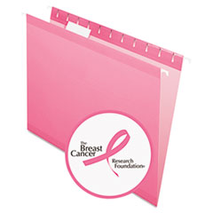 Reinforced Hanging File Folders, Letter, Pink, 25/Box