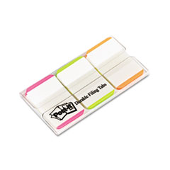 1" Lined Tabs, 1/5-Cut, Assorted Bright Colors, 1" Wide, 66/Pack
