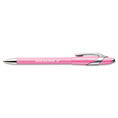 FlexGrip Elite Pink Ribbon Pen, Ballpoint, Retractable, Black Ink, Medium, Dozen
