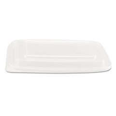 Microwave Safe Container Lid, Fits 24-32 oz, Rectangular, Clear, Plastic, 75/Bag, 4 Bags/Carton
