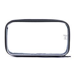 Pencil Pouch, 9.25" x 2.17" x 5.12", Clear/Black