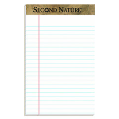 Second Nature Recycled Ruled Pads, Narrow Rule, 50 White 5 X 8 Sheets, Dozen