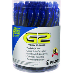 G2 Premium Gel Pen Convenience Pack, Retractable, Fine 0.7 mm, Blue Ink, Smoke/Blue Barrel, 36/Pack