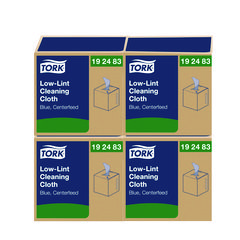 Low-Lint Cleaning Cloths, 1-Ply, 15 x 15, Blue, 240 Sheets, 4 Boxes/Carton