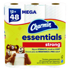 Essentials Strong Bathroom Tissue, Septic Safe, 1-Ply, White, 429/Roll, 12 Rolls/Pack, 4 Packs/Carton