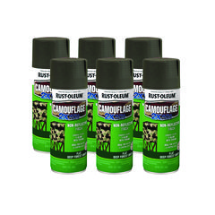 Camouflage Spray Paint, Flat Deep Forest Green, 12 oz Aerosol Can, 6/Carton