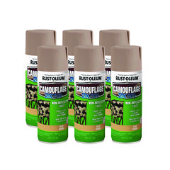 Camouflage Spray Paint, Flat Khaki, 12 oz Aerosol Can, 6/Carton