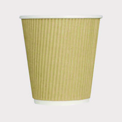 Ripple Hot Cups, 10 oz, Kraft/White, 500/Carton