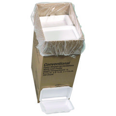 Conventional Foam Hinged Lid Container, Very Shallow, 9 x 6.5 x 1.3, White, 150/Carton