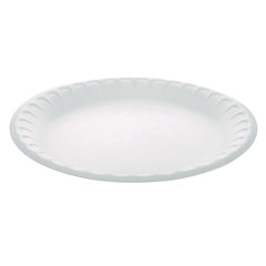 Placesetter Satin Non-Laminated Foam Dinnerware, Plate, 9" dia, White, 500/Carton