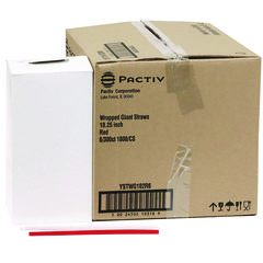 Giant Paper-Wrapped Straw, 10.25, Red, 1,800/Carton