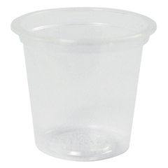 PLA Clear Cold Cups, 1 oz, Clear, 3,000/Carton