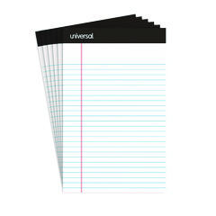 Premium Ruled Writing Pads With Heavy-Duty Back, Narrow Rule, Black Headband, 50 White 5 X 8 Sheets, 6/pack