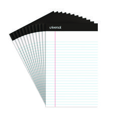 Premium Ruled Writing Pads With Heavy-Duty Back, Narrow Rule, Black Headband, 50 White 5 X 8 Sheets, 12/pack