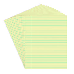 Glue Top Pads, Wide/legal Rule, 50 Canary-Yellow 8.5 X 11 Sheets, Dozen