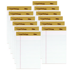 "The Legal Pad" Plus Ruled Perforated Pads With 40 Pt. Back, Narrow Rule, 50 White 5 X 8 Sheets, Dozen