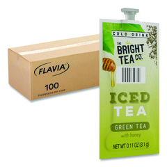 The Bright Tea Co. Iced Green Tea with Honey Freshpack, Green with Honey, 0.11 oz Pouch, 100/Carton