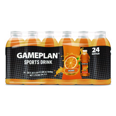 Gameplan Sports Drink, Orange, 20 oz Bottle, 24/Carton