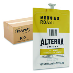 Alterra Morning Roast Coffee Freshpack, Morning Roast, 0.28 oz Pouch, 100/Carton