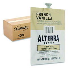 Alterra French Vanilla Coffee Freshpack, French Vanilla, 0.23 oz Pouch, 100/Carton