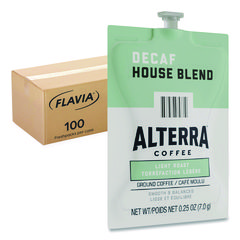 Alterra Decaf House Blend Coffee Freshpack, 0.25 oz Pouch, 100/Carton