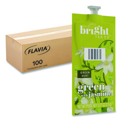 The Bright Tea Co. Green with Jasmine Tea Freshpack, Green with Jasmine, 0.07 oz Pouch, 100/Carton