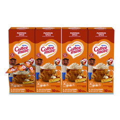 Liquid Coffee Creamer, Pumpkin Spice, 0.38 oz Mini Cups, 50/Box, 4 Boxes/Carton