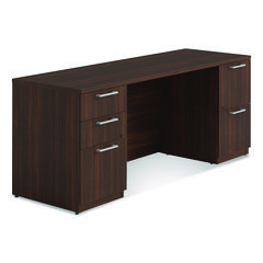 Alera Seville Series Double Pedestal Credenza, 72w x 24d x 29h, Mahogany