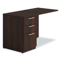 Seville Series Desk Return with Pedestal, Left, 48" x 24" x 29", Mahogany