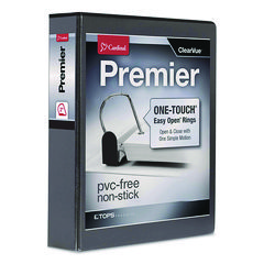 Premier Easy Open Clearvue Locking Slant-D Ring Binder, 3 Rings, 2" Capacity, 11 X 8.5, Black