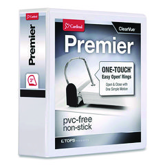 Premier Easy Open Clearvue Locking Slant-D Ring Binder, 3 Rings, 3" Capacity, 11 X 8.5, White