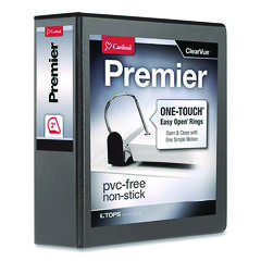 Premier Easy Open Clearvue Locking Slant-D Ring Binder, 3 Rings, 3" Capacity, 11 X 8.5, Black