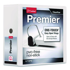 Premier Easy Open Clearvue Locking Slant-D Ring Binder, 3 Rings, 5" Capacity, 11 X 8.5, White