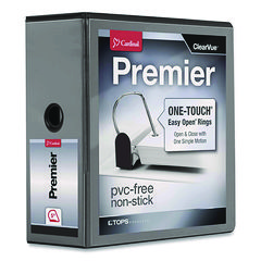 Premier Easy Open Clearvue Locking Slant-D Ring Binder, 3 Rings, 5" Capacity, 11 X 8.5, Black