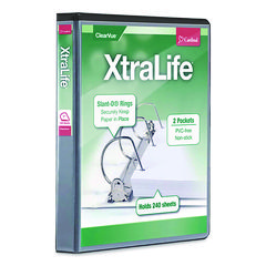 XtraLife ClearVue Non-Stick Slant-D Ring Binder, 3 Rings, 1" Capacity, 11 x 8.5, Black