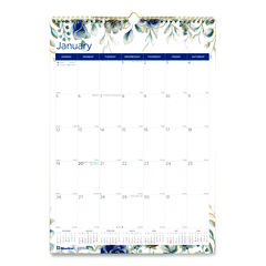 12-Month Colorful Wall Calendar, Floral Artwork, 12 x 17, White Sheets, 12-Month (Jan to Dec): 2025