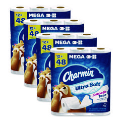 Ultra Soft Bathroom Tissue, Mega Roll, Septic Safe, 2-Ply, White, 224 Sheets/Roll, 12 Rolls/Pack, 4 Packs/Carton